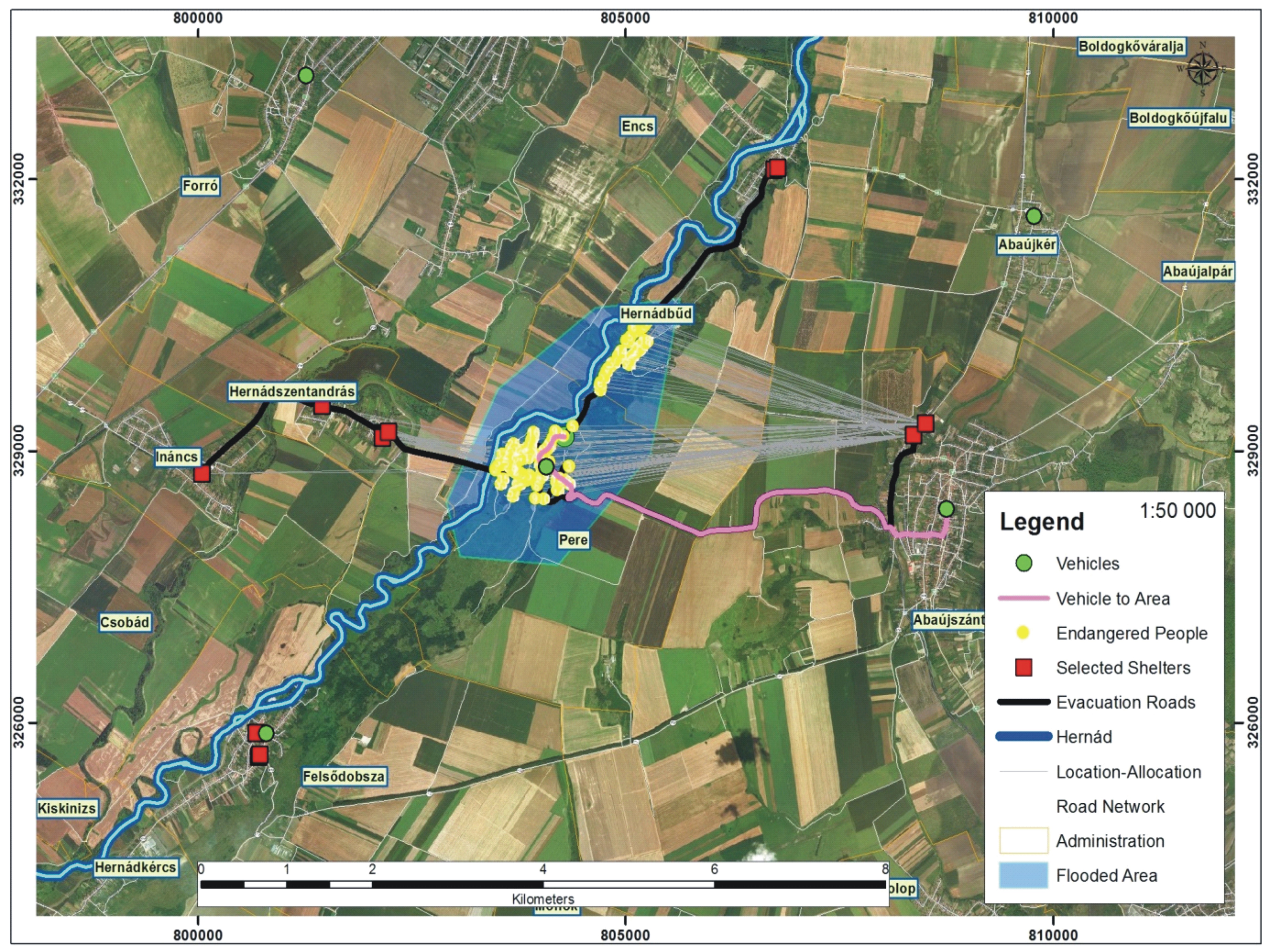 Logistic support system for flood crisis management in the Hernád/Hornád catchment