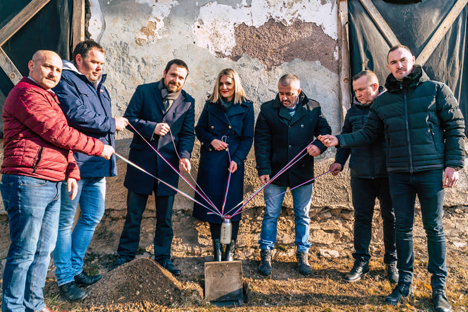 Foundation stone laying ceremony in Gombasek